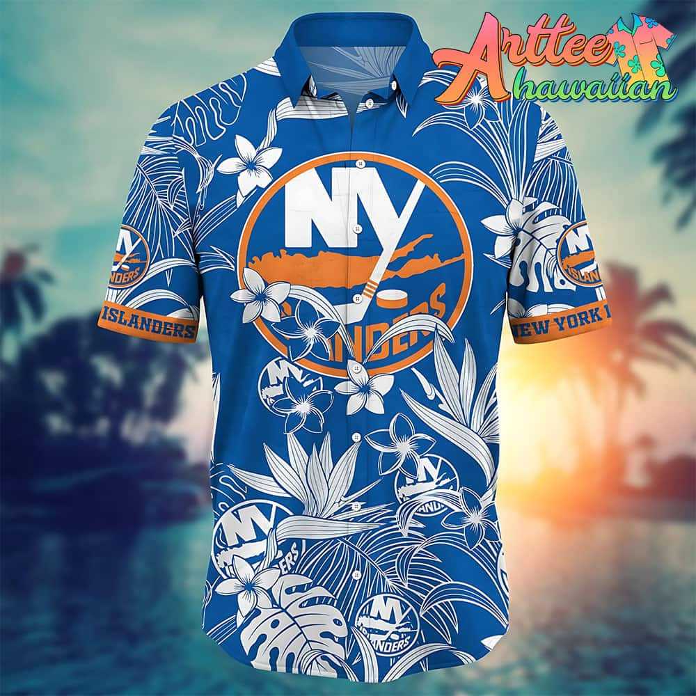 Nhl New York Islanders Hawaiian Shirt Tropical Flower Gift For Fans Football Lover