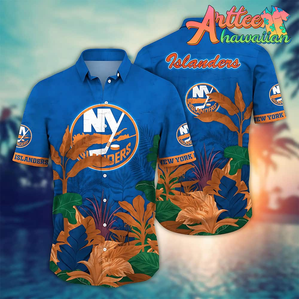 Nhl New York Islanders Hawaiian Shirt Tropical Tree Gift For Fans Football Lover