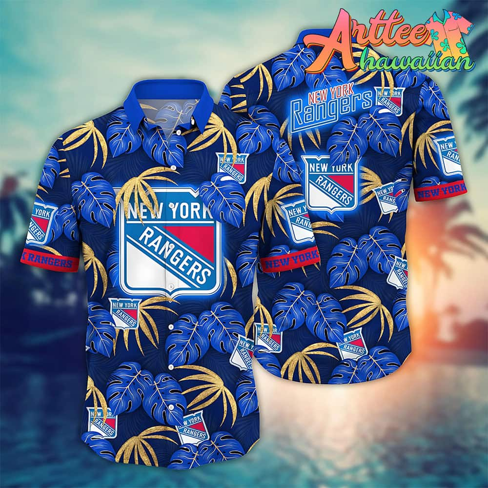 Nhl New York Rangers Hawaiian Shirt Leaf Gift For Fans Football Lover