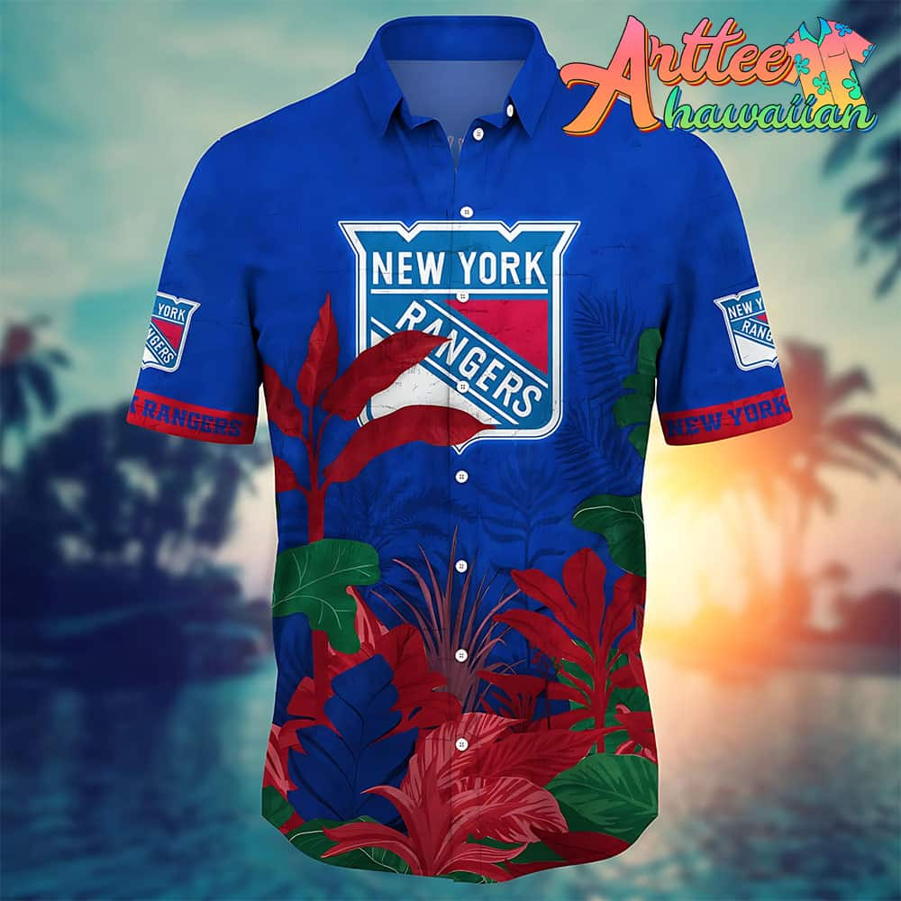 Nhl New York Rangers Hawaiian Shirt Tropical Tree Gift For Fans Football Lover