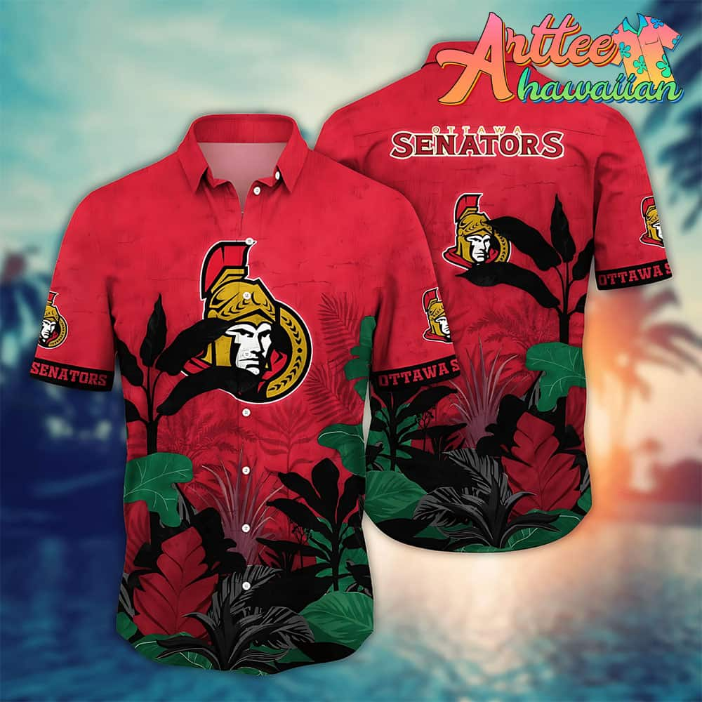 Nhl Ottawa Senators Hawaiian Shirt Tropical Tree Gift For Fans Football Lover