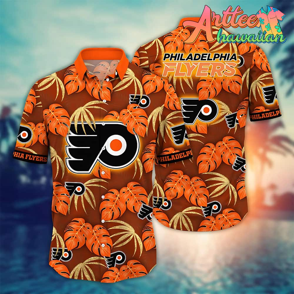 Nhl Philadelphia Flyers Hawaiian Shirt Leaf Gift For Fans Football Lover