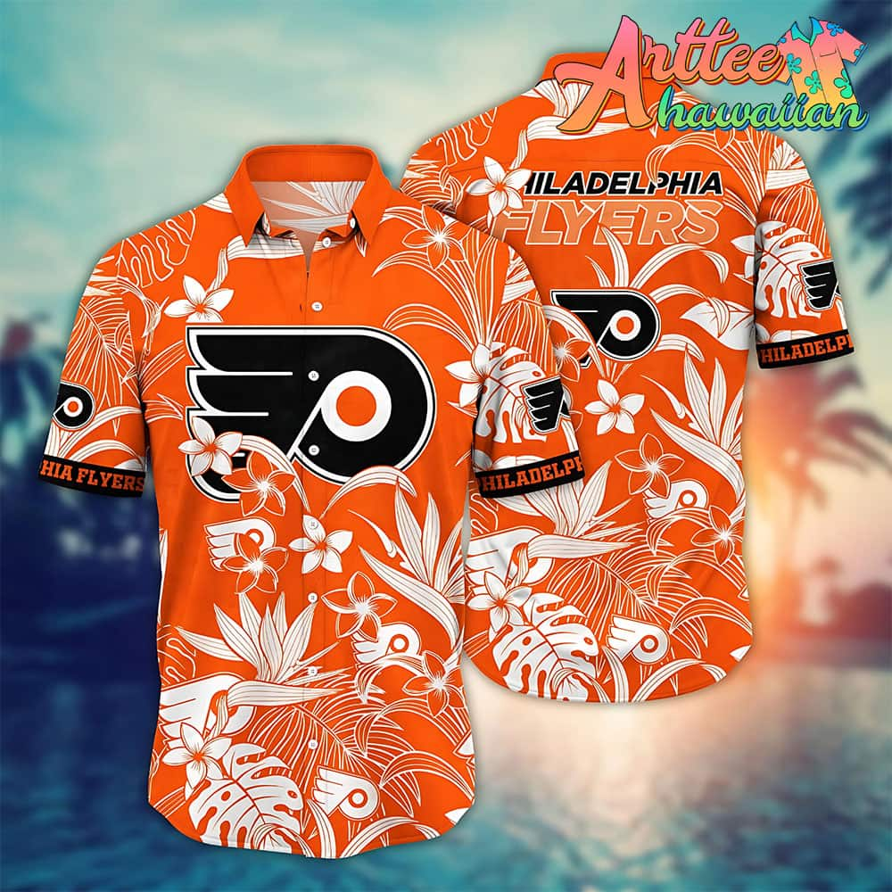 Nhl Philadelphia Flyers Hawaiian Shirt Tropical Flower Gift For Fans Football Lover