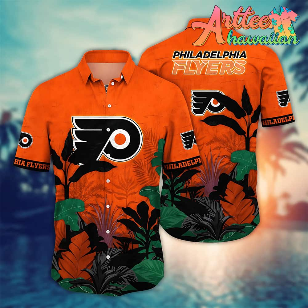 Nhl Philadelphia Flyers Hawaiian Shirt Tropical Tree Gift For Fans Football Lover