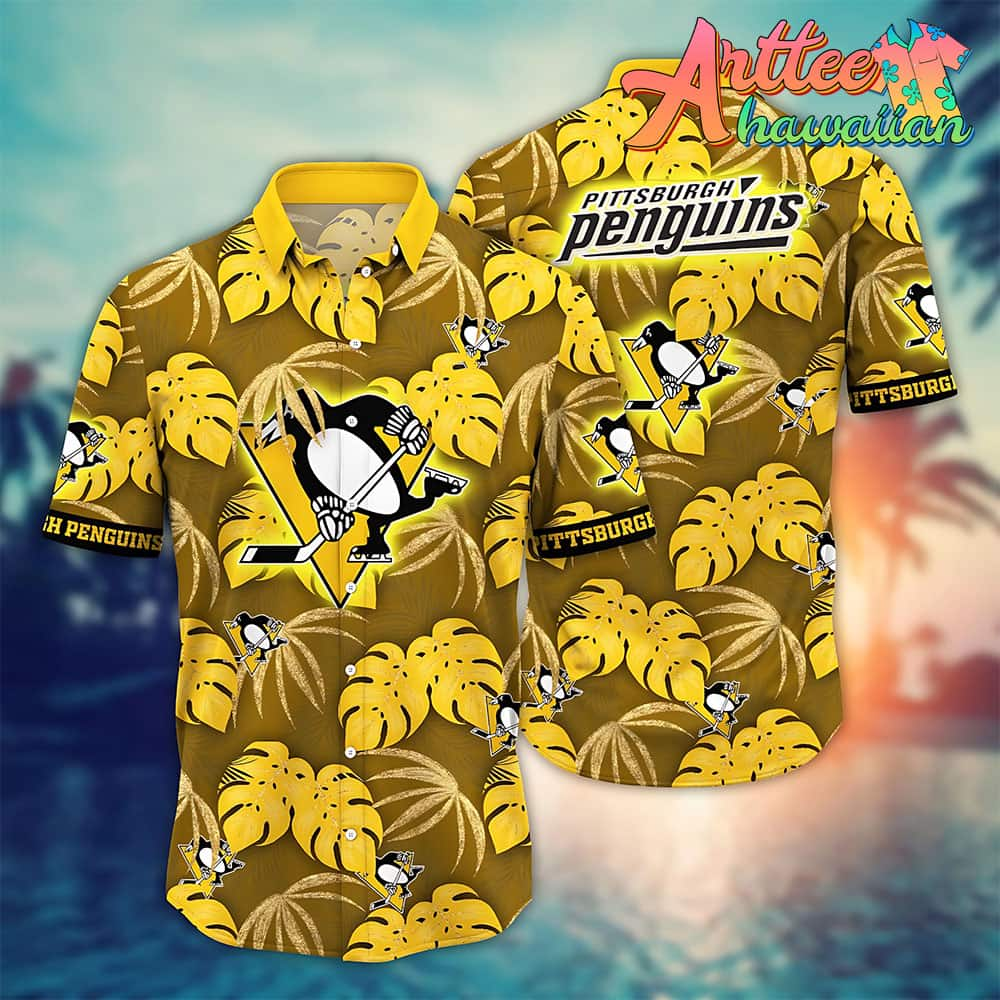 Nhl Pittsburgh Penguins Hawaiian Shirt Leaf Gift For Fans Football Lover