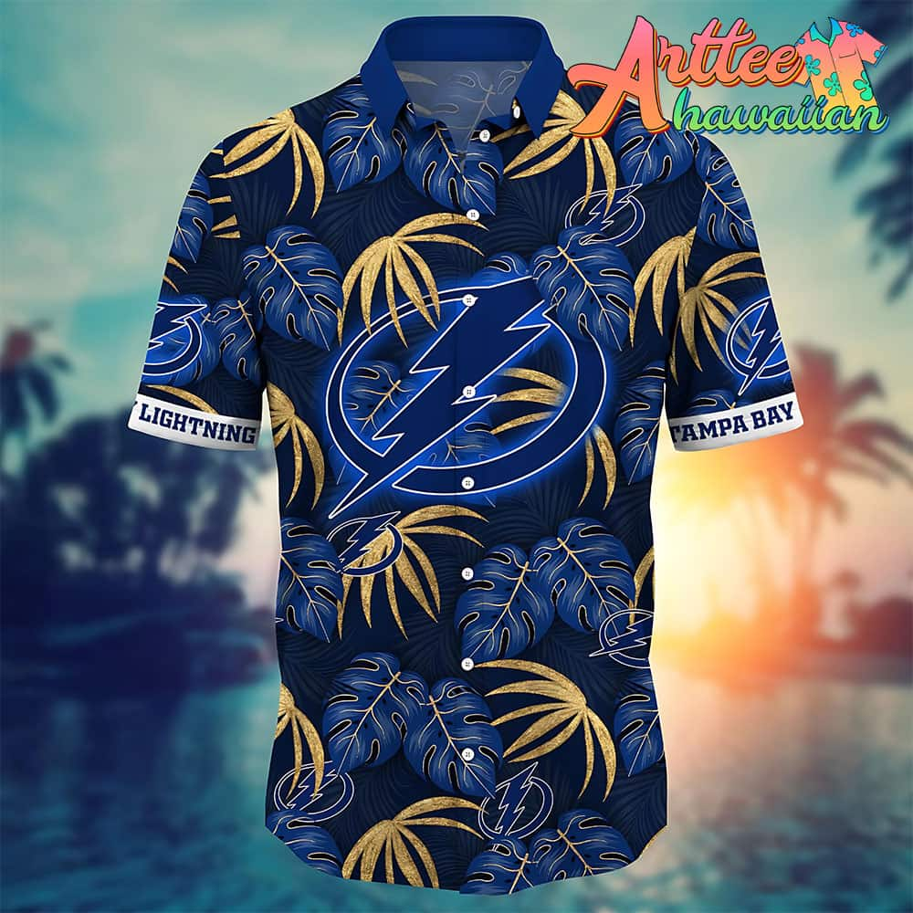 Nhl Tampa Bay Lightning Hawaiian Shirt Leaf Gift For Fans Football Lover