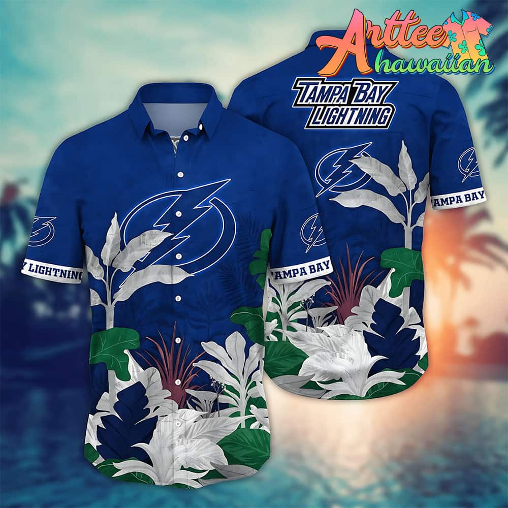 Nhl Tampa Bay Lightning Hawaiian Shirt Tropical Tree Gift For Fans Football Lover